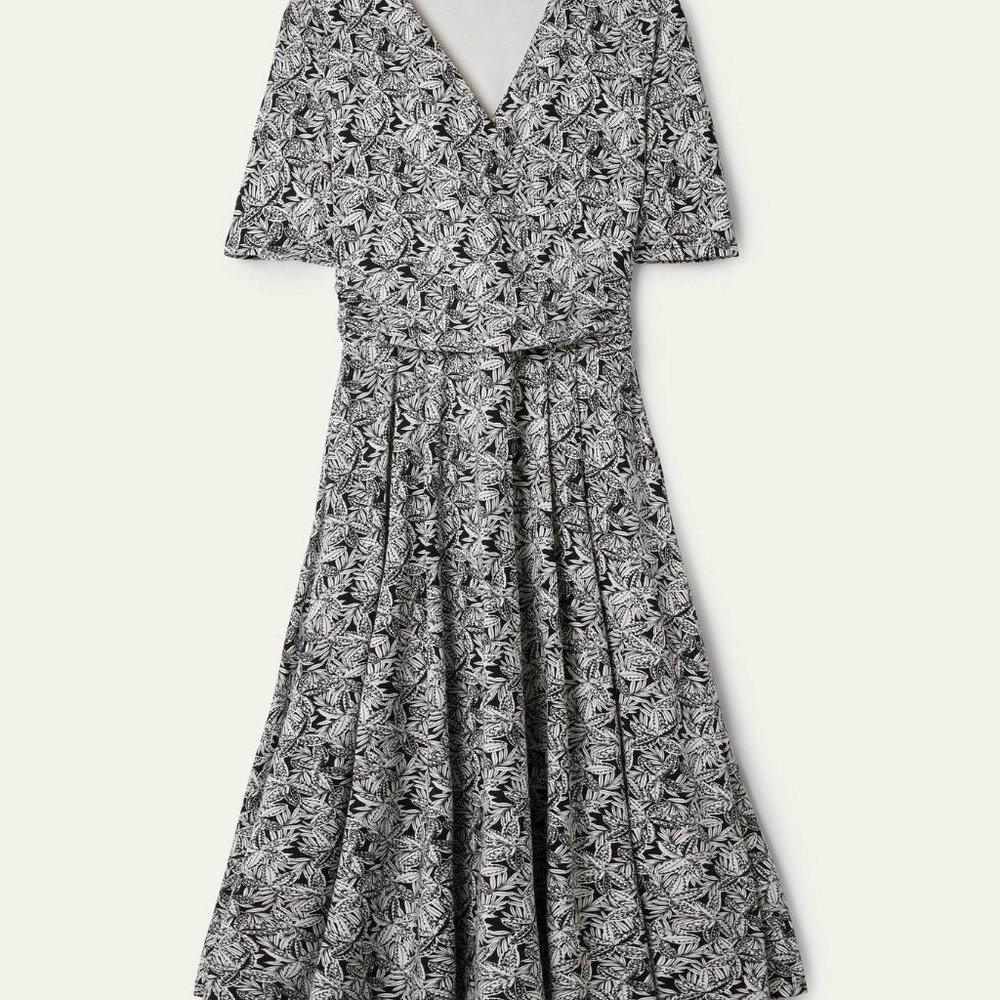 Women's Boden Ruched Waist Jersey Midi Dress Size 6